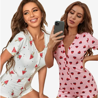 KIT 2 PIJAMAS MACAQUINHO MANGA CURTA FEMININO ESTAMPADOS VARIADOS