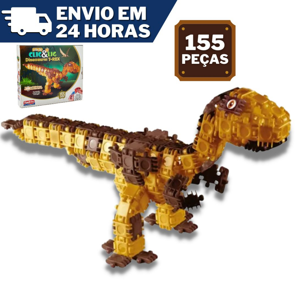 Quebra Cabeça 3D Dinossauro T- Rex - 30 Peças - MDF Cru - Corte a