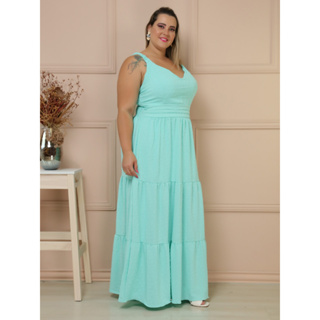 Vestido Plus Size moda blogueira Tecido Duna pipoca V202