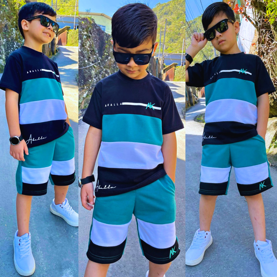 Roupa Juvenil Moda Kids Masculina Conjunto Infantil Estiloso no