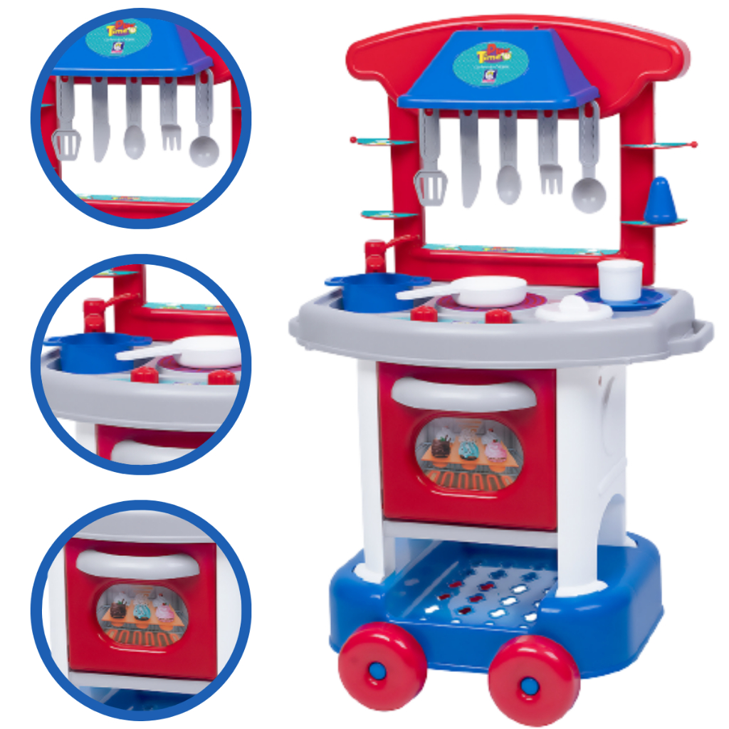 Cozinha Infantil Menino Fogaozinho de Brinquedo Frigideira Talheres ...