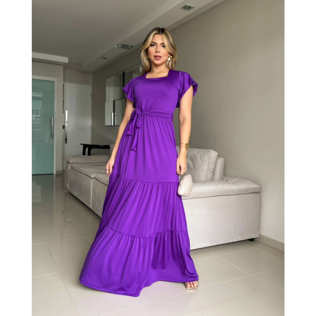 Vestido longo best sale roxo escuro