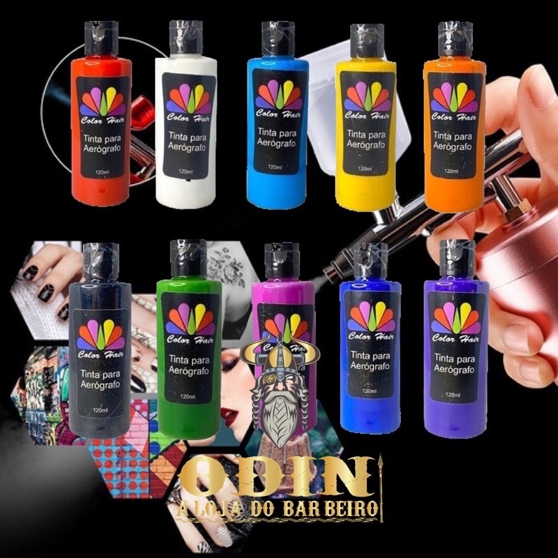 Tinta Para Aerógrafo Pigmentação Maquiagem Capilar 120ml Tinta Não Permanente Para Aerógrafo