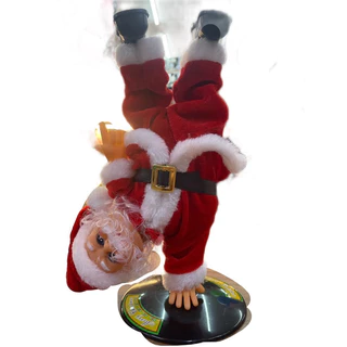 Boneco Papai Noel C/base Giratória Decoração Natal A Pilha