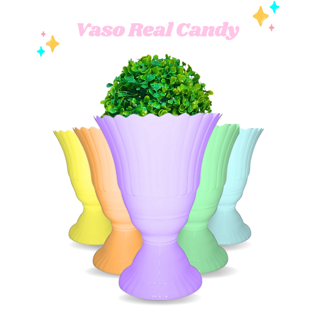Kit 2 Vasos Reais Candy Color Para Decoração De Festa E Mesa Vaso ...