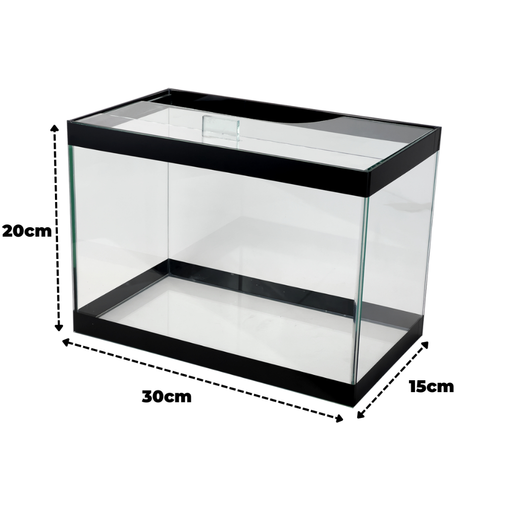 Imagem do produto Aquário de vidro 10 litros 30x20x15 vidro grosso para peixes ornamentais, marinho, tropical, betta, agua doce ou salgada 1