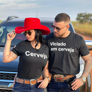 KIT CASAL COUNTRY - CAMISETA E T-SHIRT CERVEJA 100% ALGODÃO