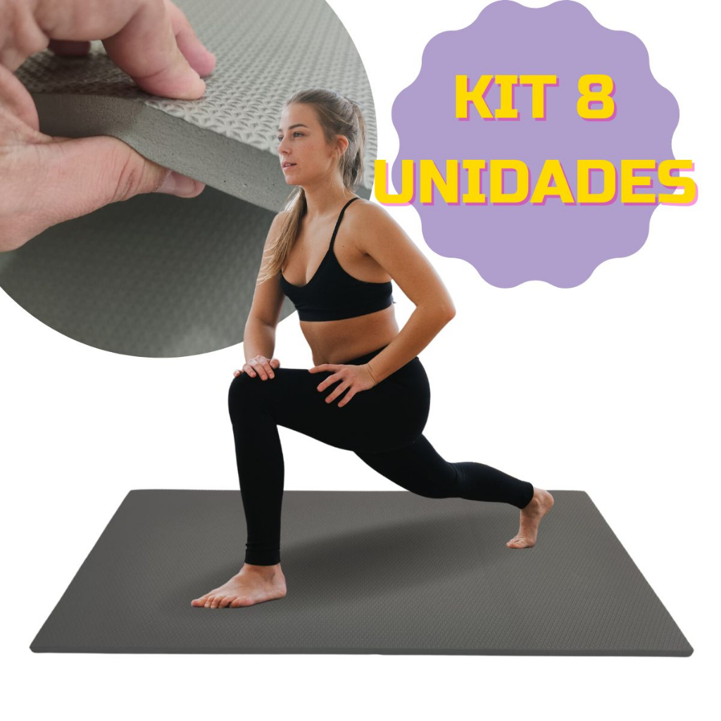 Kit Colchonete em EVA Azul + 2 Blocos Para Yoga e Pilates - Acte