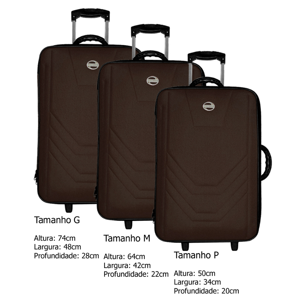 Conjunto 3 malas de viagem grande média e pequena tecido promoção ...