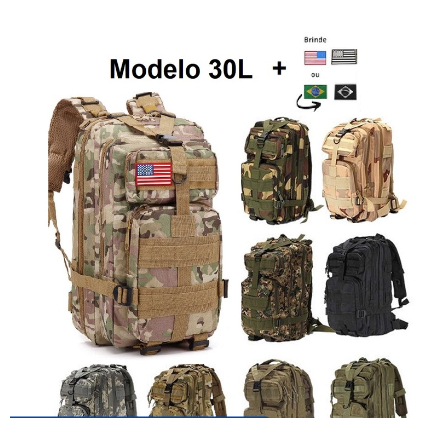 Mochila Assault Militar 30L Tática Impermeável Camping Pubg Free Fire