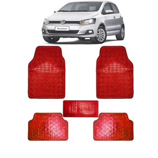 Tapete Borracha Fox Automotivo Colorido Vermelho