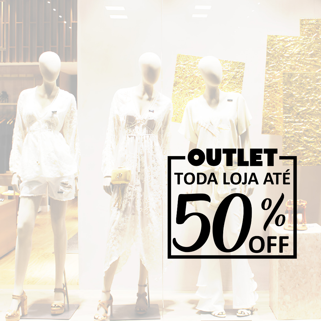 Adesivo Vitrine Outlet Promoção Descontos Personalizável | Shopee Brasil