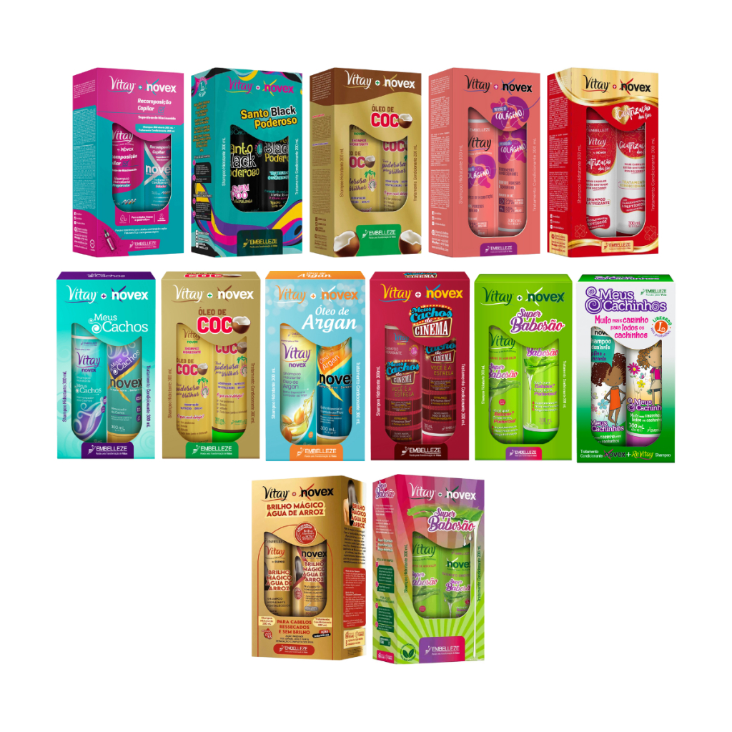 Kit Shampoo Tratamento Cond Vitay Novex Escolha Seu Tratamento