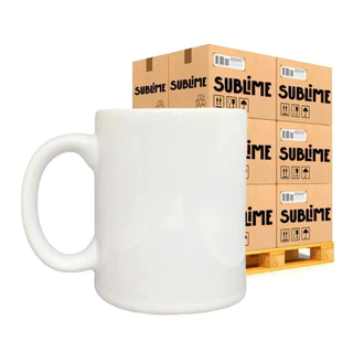 12 Canecas Para Sublimação Nacional Sublime 300 Ml Branca - A Pronta Entrega!