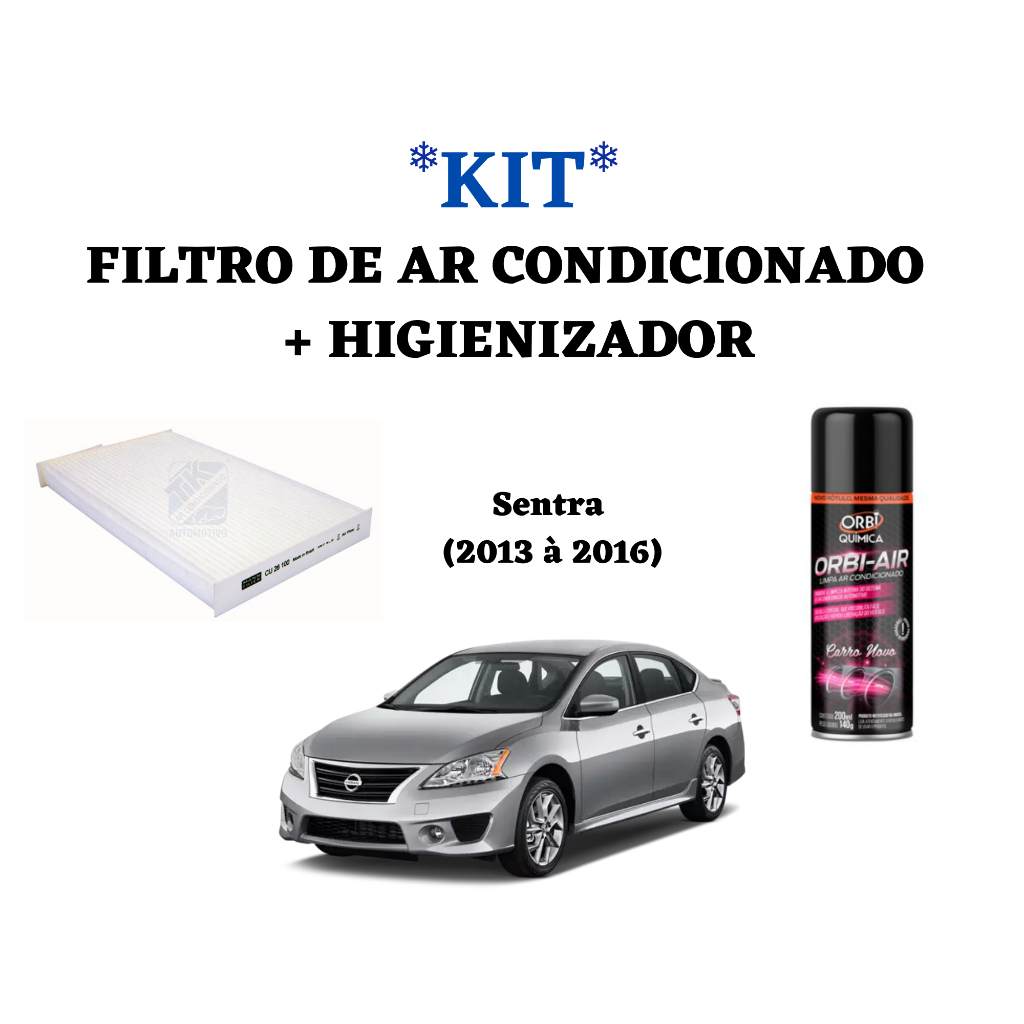 Filtro Ar Condicionado De Cabine e Limpa Ar Nissan Sentra 2013 Em Diante