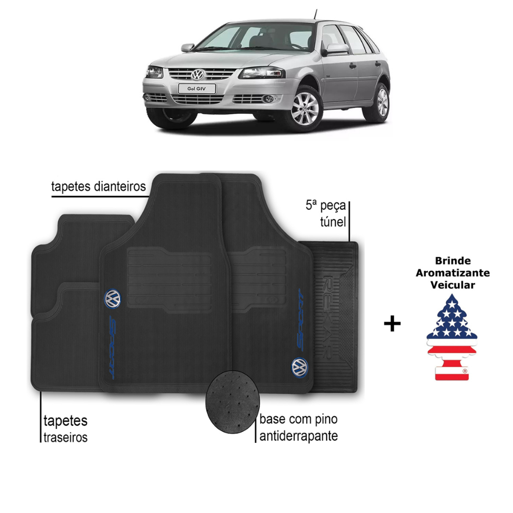 Tapete Gol G4 Volkswagen Automotivo Borracha + Aromatizante | Shopee Brasil