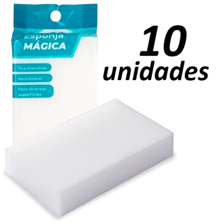 Kit 10 Esponja Mágica Bucha Melamina Tira Mancha Original Desengordura Limpeza