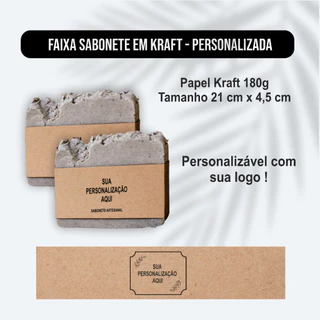Faixa Cinta Embalagem para sabonete personalizada em papel kraft