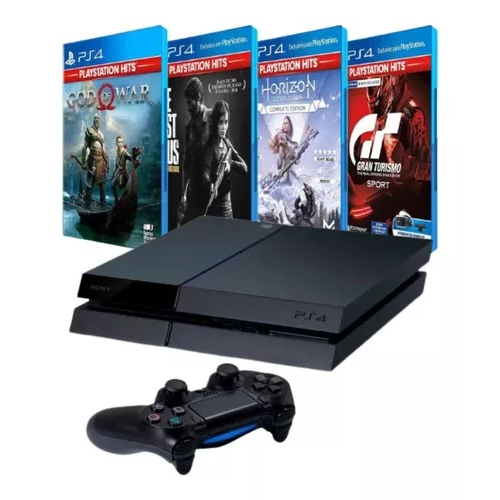 PS4 Playstation 4 1TB + 1 CONTROLE + 2 JOGOS ORIGINAIS