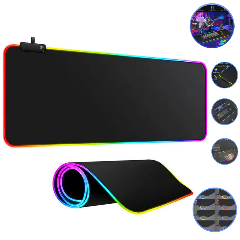 Mouse Pad Gamer/Gaming Personalizado One Piece Iluminação Rgb Led 300mm x  700mm x 3mm LX/Grande - Escorrega o Preço