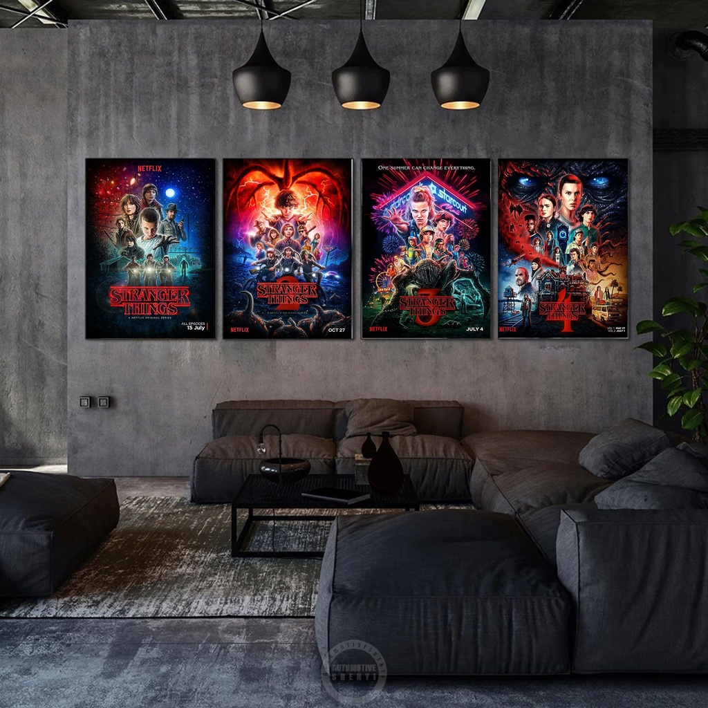 5 Quadros Decorativos Pôsteres Stranger Things Netflix 21x30