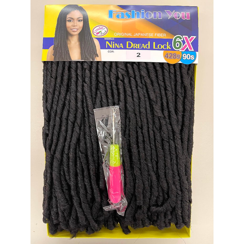Cabelo Crochet Nina Dread Lock 6X 428G 90S COM AGULHA FASHION YOU