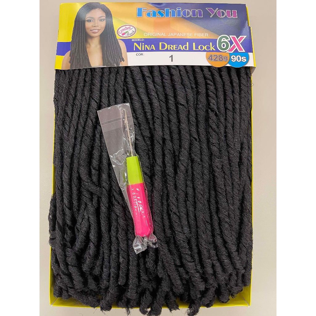 Cabelo Crochet Nina Dread Lock 6X 428G 90S COM AGULHA FASHION YOU