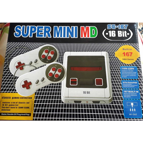 Video-game 16 Bits com Jogos do Mega Drive 2 Controles 167 Jogos