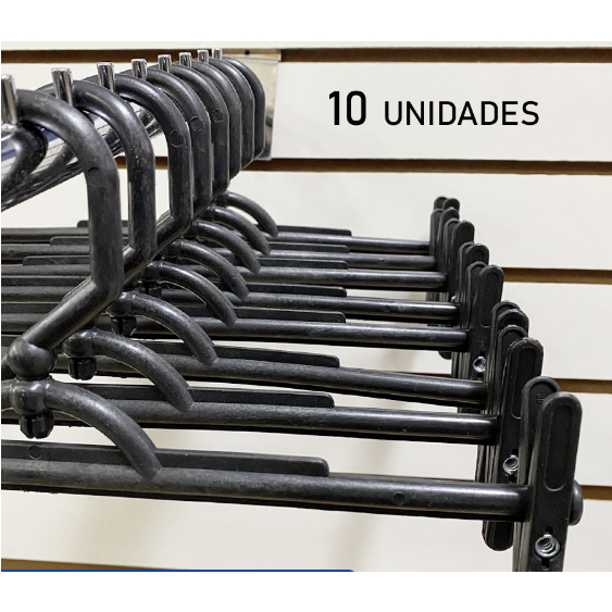 Cabide Com Presilha 10 unidades, cabide saia em plástico