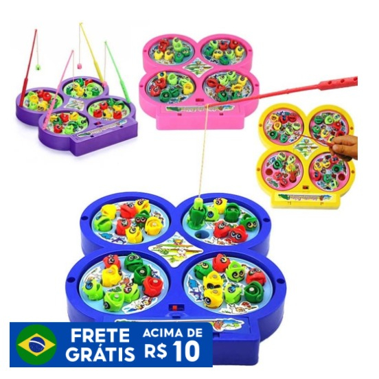 brinquedos/Jogo Infantil Pega Peixe Pescaria Maluca 32 Peixes E 4 Varas/wj61