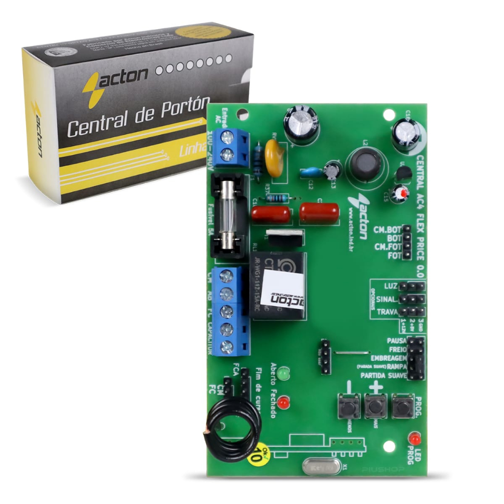 Central Para Motor de Portão Eletrônico Acton Ac4 Flex Price
