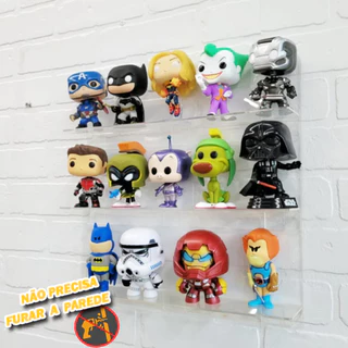 Expositor Prateleira Acrilico Cristal Transparente Flutuante Para Funko Pops Decoração Banheiro Cozinha Quarto não precisa de furos