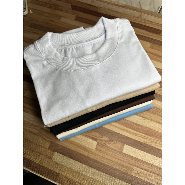Kit com 6 peças - Camisa Camiseta Oversized StreetWear - PRETO, BRANCO, BEGE, OFF, AZUL e MARROM