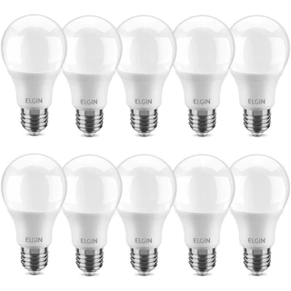 Kit 10 Lâmpadas Led Bulbo 9w E27 Bivolt Inmetro Elgin