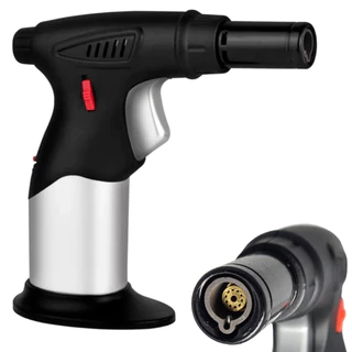 Mini Maçarico Portátil À Gás Recarregável Travamento de Chamas Culinária Cozinha Artesanato
