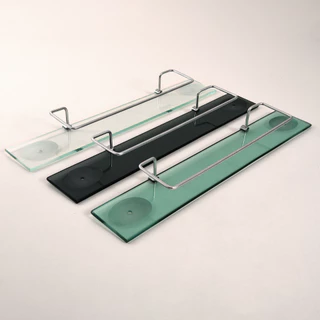 Porta shampoo com saboneteira dupla vidro 60x10