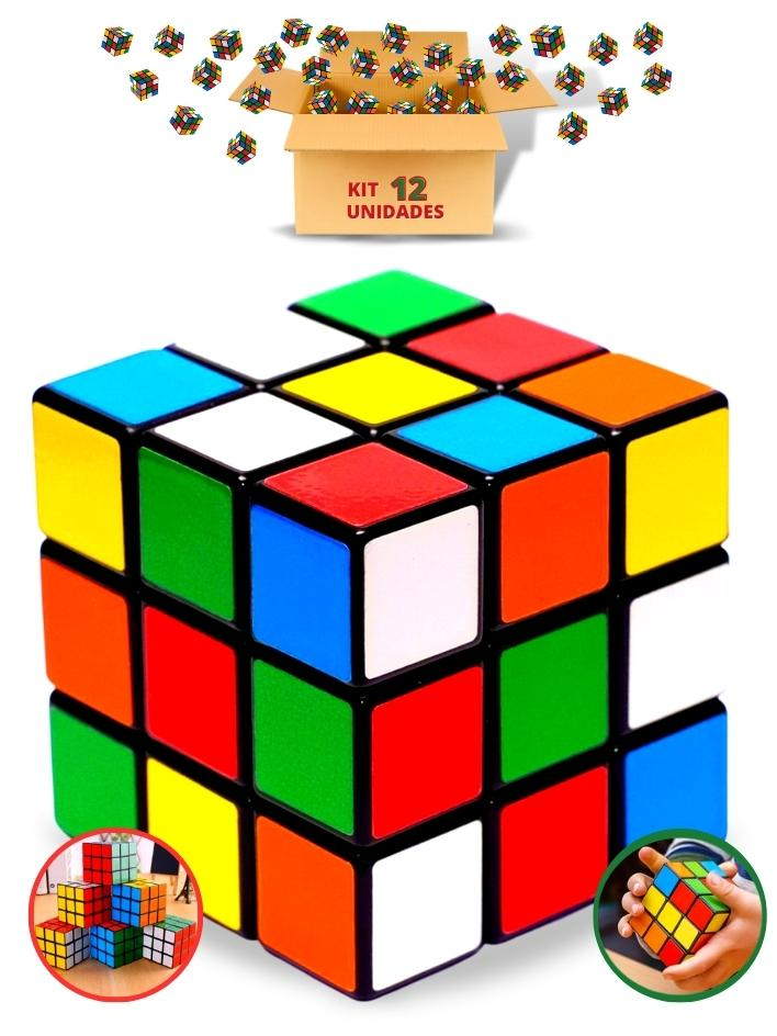 Kit 12 Cubo Mágico Brinquedo Infantil Giro Rápido Colorido