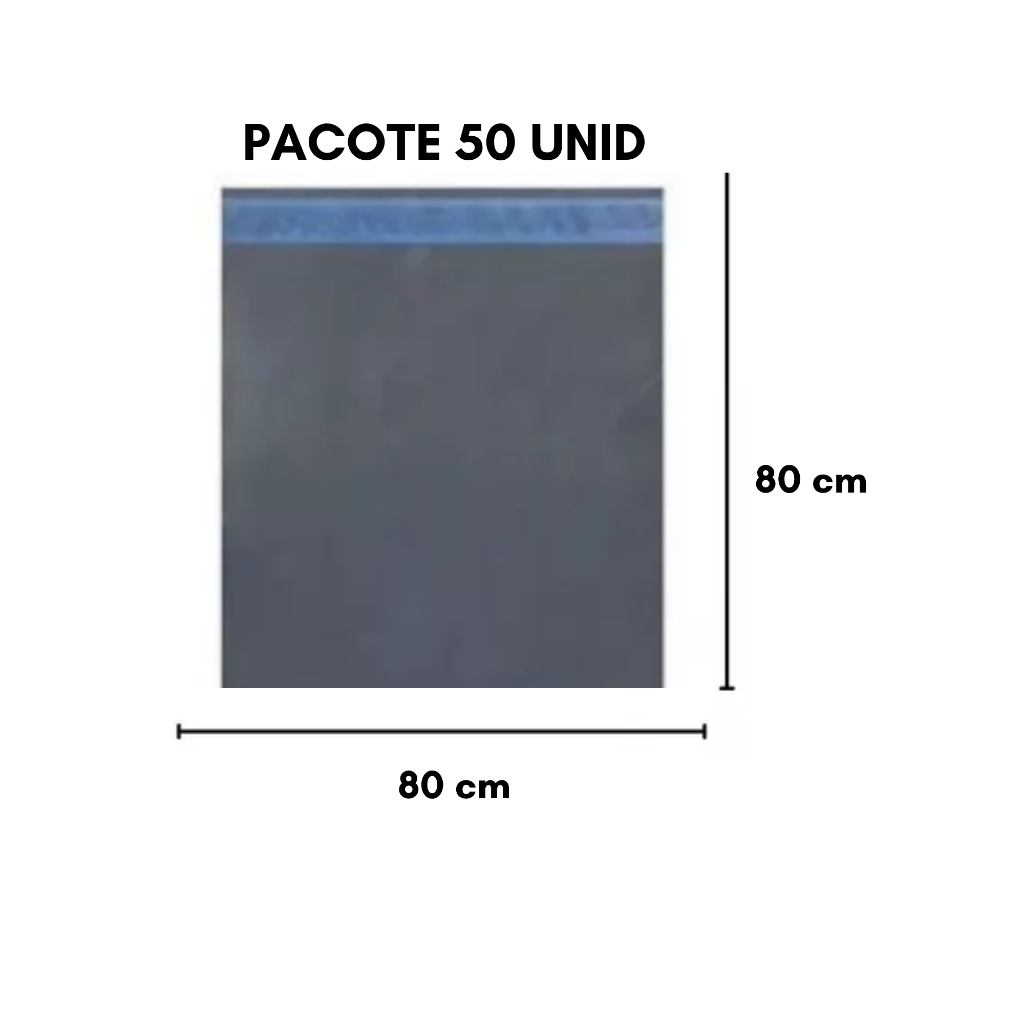 50un Envelope Plástico De Segurança 80x80 Cinza