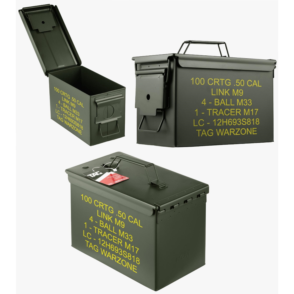 Caixa Grande 100% Estanque Metal Verde Oliva 30x19x15cm com vedação borracha na tampa