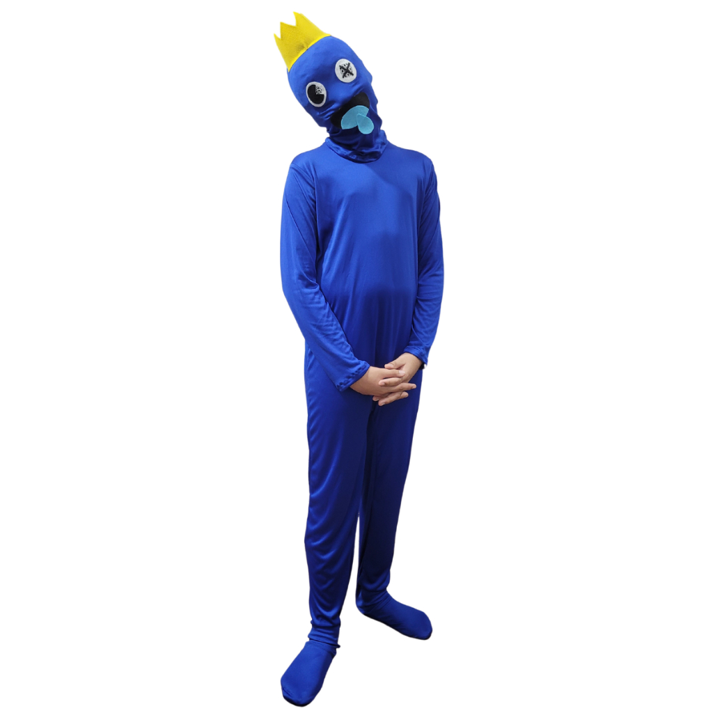 Fantasia Macacão Kigurumi Azul Babão Do Roblox Game
