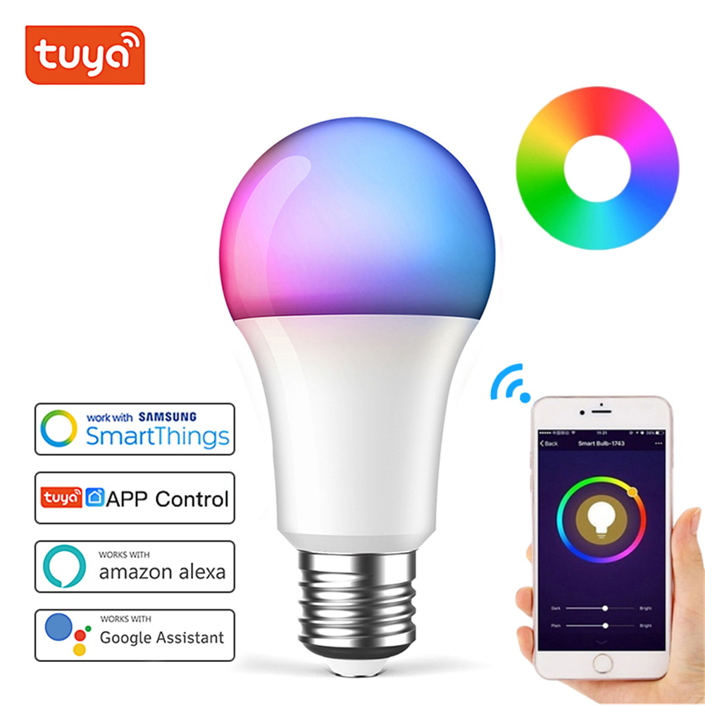 Lâmpada 9W Wifi Inteligente Smart RGB Colorida Compatível com Alexa Google Home