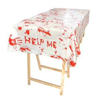 Toalha Descartável para Mesas Help Me Mão Sangrenta Decoração de Halloween
