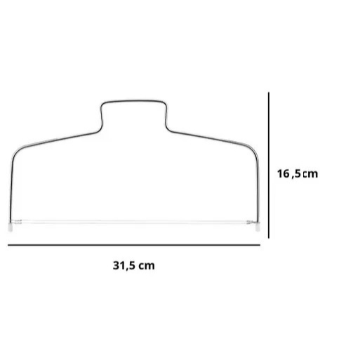 Cortador Fatiador e Nivelador 31,5CM De Bolo Com Fio Duplo Ajustável em Aço Inox Clink