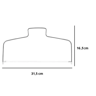 Cortador Fatiador e Nivelador 31,5CM De Bolo Com Fio Duplo Ajustável em Aço Inox Clink
