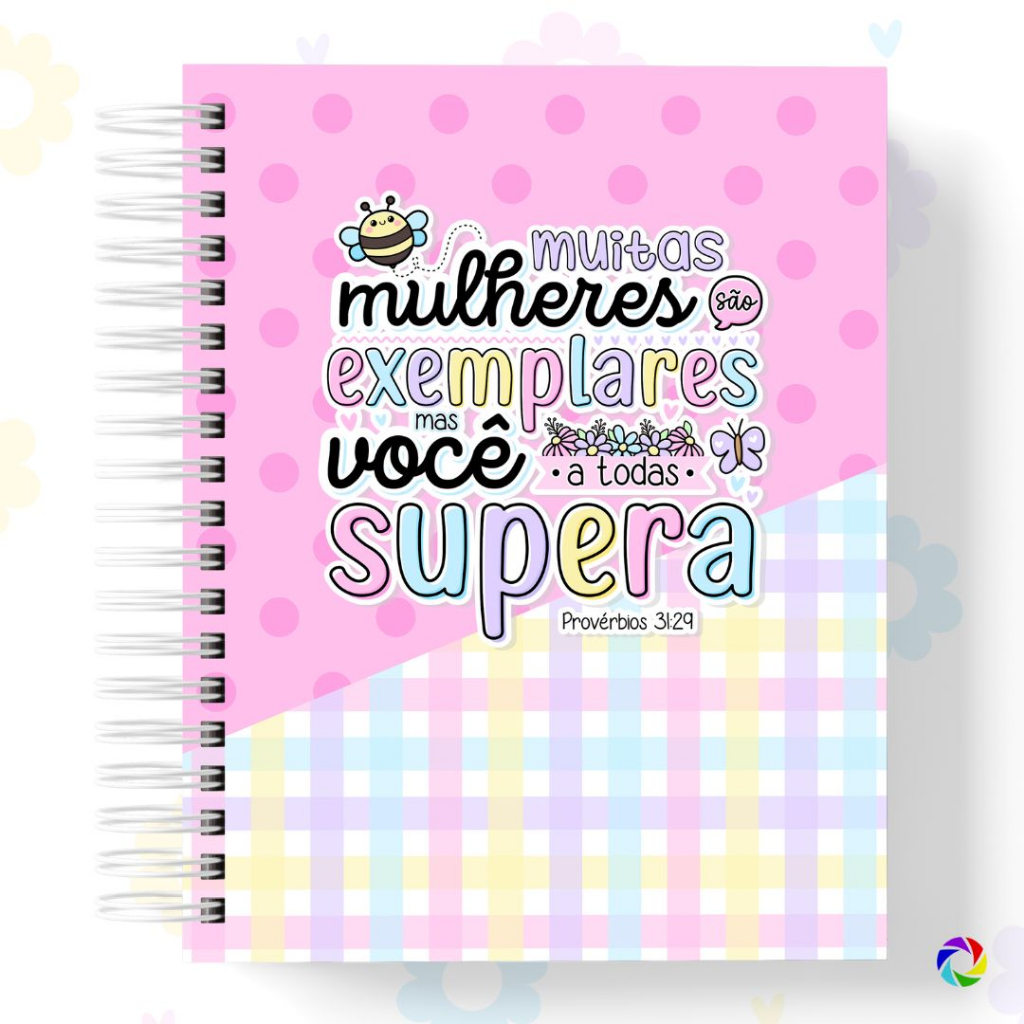 Agenda 2024 - 16cm x 20cm (Azul/ Rosa/Preta)