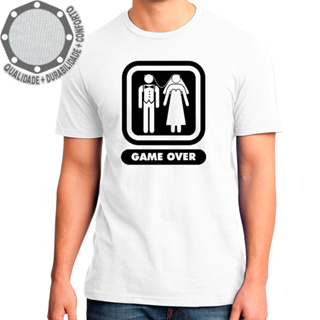 Camiseta Game Over Casamento Meme 100% algodão