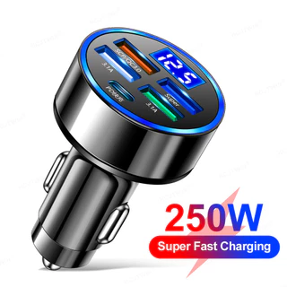 Carregador Veicular Rápido 5 PORTAS Qc 3.0 PD 20W Automotivo 12V Carregamento Rápi de Celular