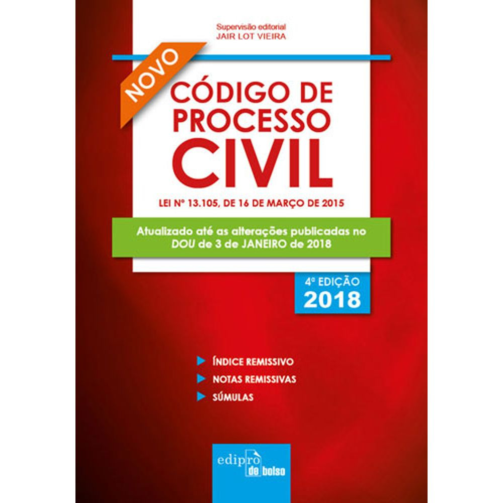 MINI CÓDIGO PROCESSO CIVIL - 5 EXEMPLARES - EDIÇÃO 2018 | Shopee Brasil