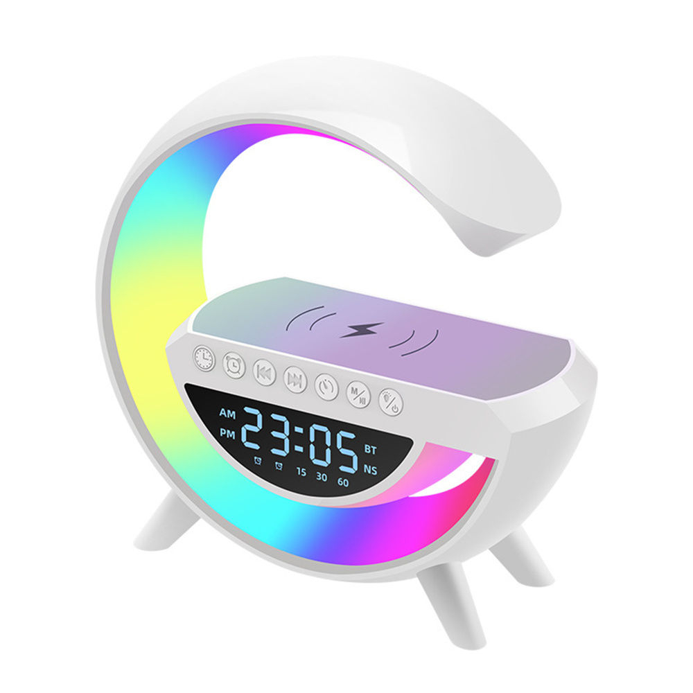 G-speaker Smart Station - Luminária Bluetooth Inteligente Estilo Quente RGB Luz Carregador Sem Fio Alarme Relógio Lâmpada De Mesa Bluetooth Alto-Falante