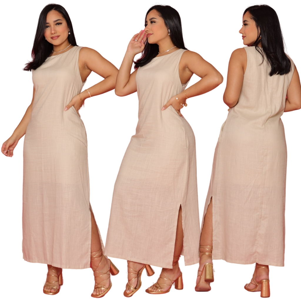 Vestido Longo de Alça Grossa na Black Friday 2025 | BuscaProdutos